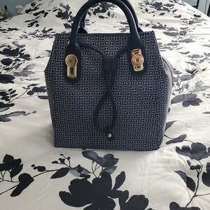 Navy Blue Patterned Women's Bag